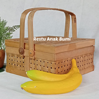 Jual Kranjang Anyaman Asap Cangking 2 25x25cm 20X20CM Hampers