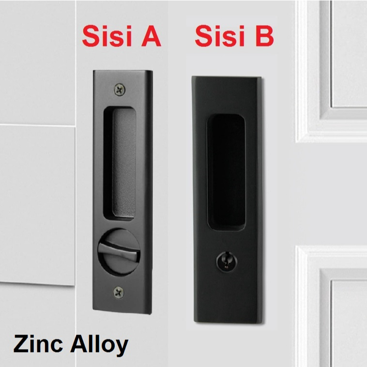 Jual Kunci Pintu Sliding Geser Set Handle Paduan Seng Invisible Door