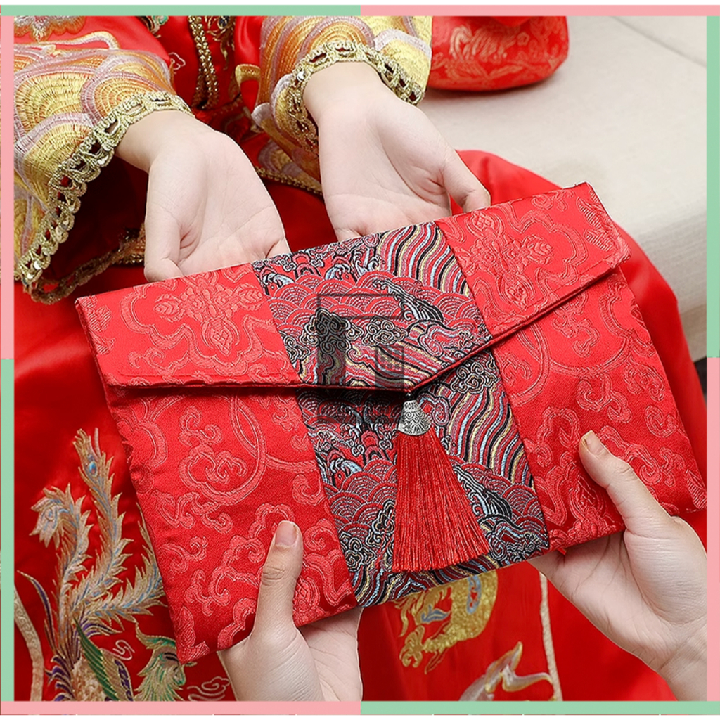 Jual Dompet Amplop Angpao Angpau Ampau Ampao Hongbao Kain Kertas Merah