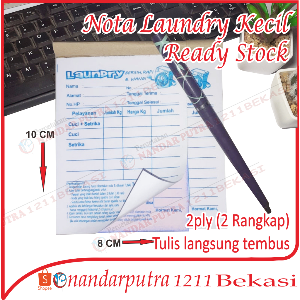 Jual BUKU NOTA LAUNDRY NCR 2PLY KECIL READY STOCK NOTA KONTAN NCR 2PLY