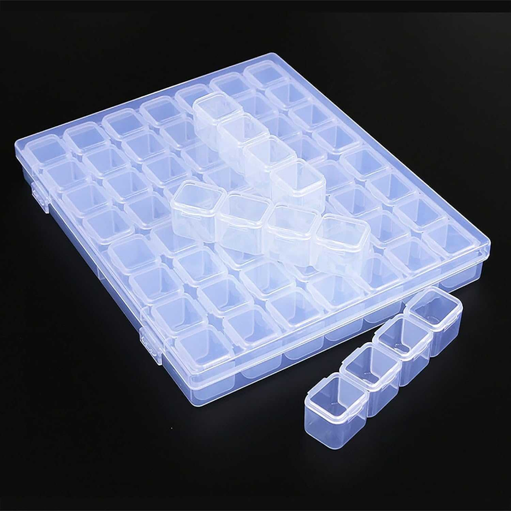 Jual Kotak Perhiasan Aksesoris Plastic Storage Jewelry Box 56 Grid DR56