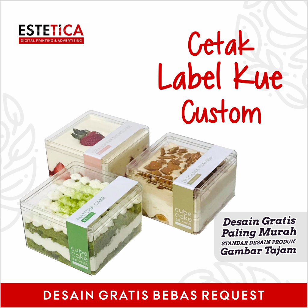 Jual Cetak Print Stiker Sticker Label Kue Toples Snack Box Makanan Logo