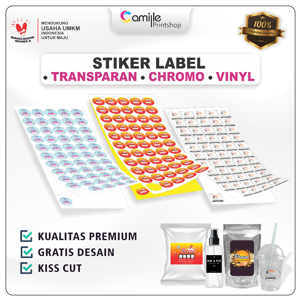 Jual Cetak Stiker Label Custom Satuan Sticker Label Chromo Stiker