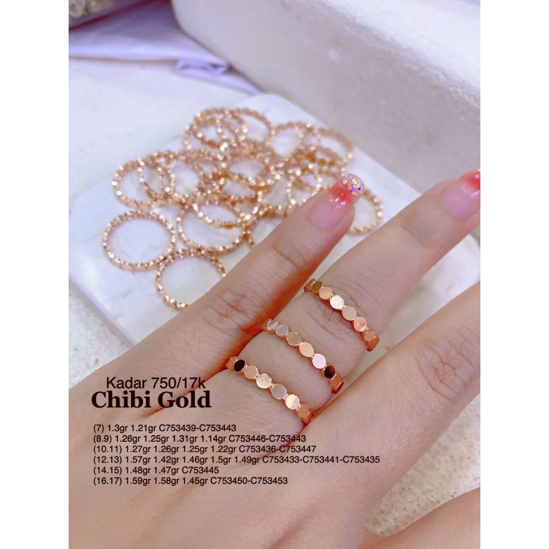 Jual CHIBIGOLD Cincin Sun Flower Emas 750 Kadar 17k Chibi Gold