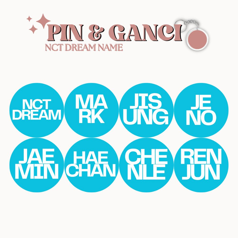 Jual GANCI NCT DREAM PIN NAME MEMBER BLUE KEYCHAIN UKURAN 58 MM HARGA