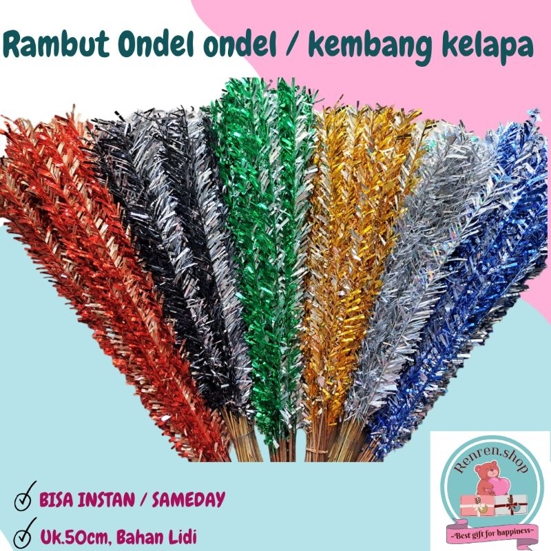 Jual Rambut Ondel Ondel Kembang Kelapa Uk 50cm Isi 10pcs Shopee Indonesia