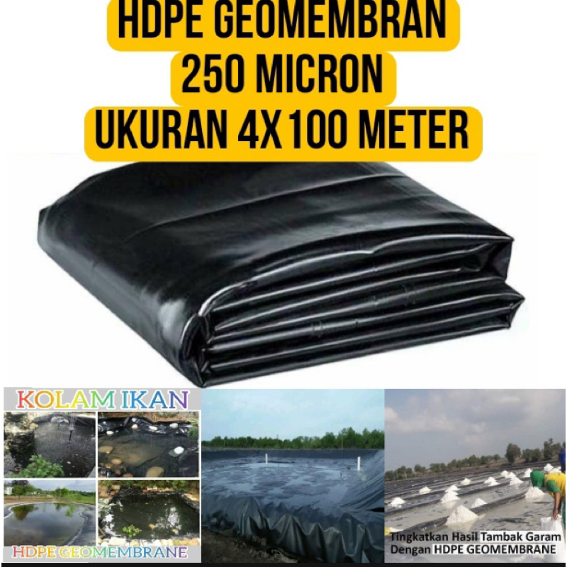 Jual 1 Rol Terpal Tambak Hdpe Geomembran Ukuran 4x100 Meter Tebal 250