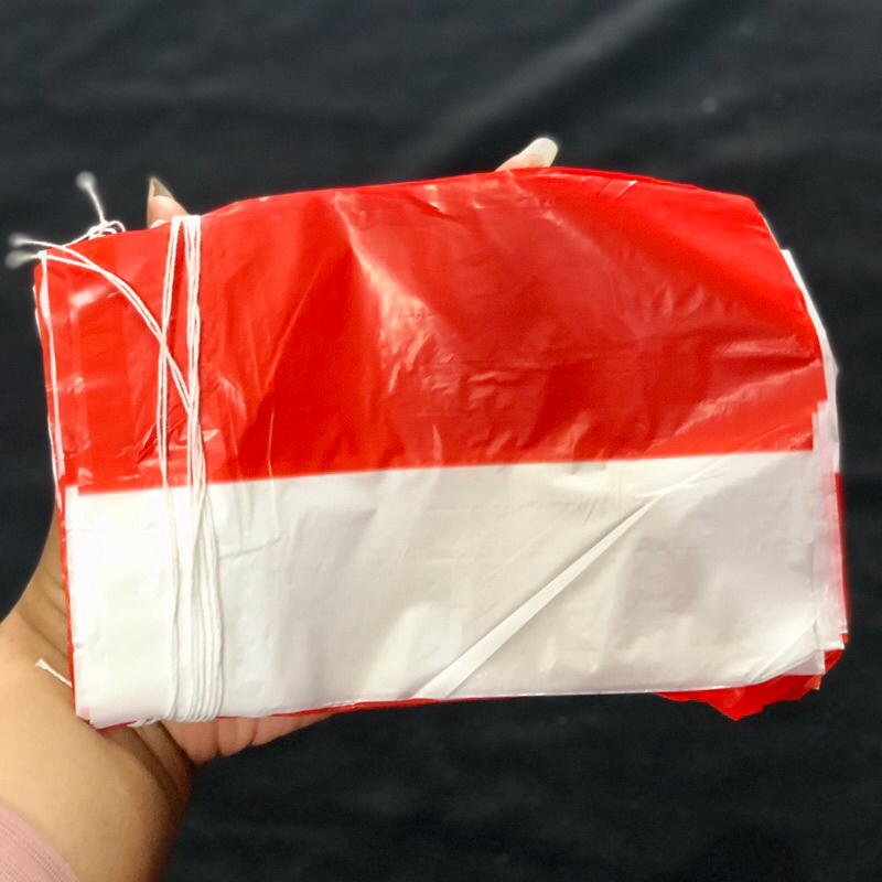 Jual Bendera Plastik Merah Putih Isi Pcs Sudah Pakai Tali Panjang