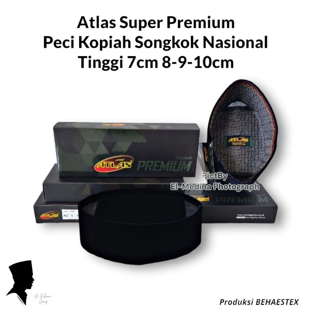 Jual Peci Kopiah Beludru Hitam Merek Atlas Kwalitas Super Premium