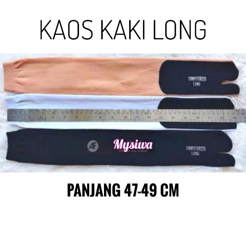 Jual Kaos Kaki Jempol Polos Tapak Hitam Panjang Selutut Nylon Spandek