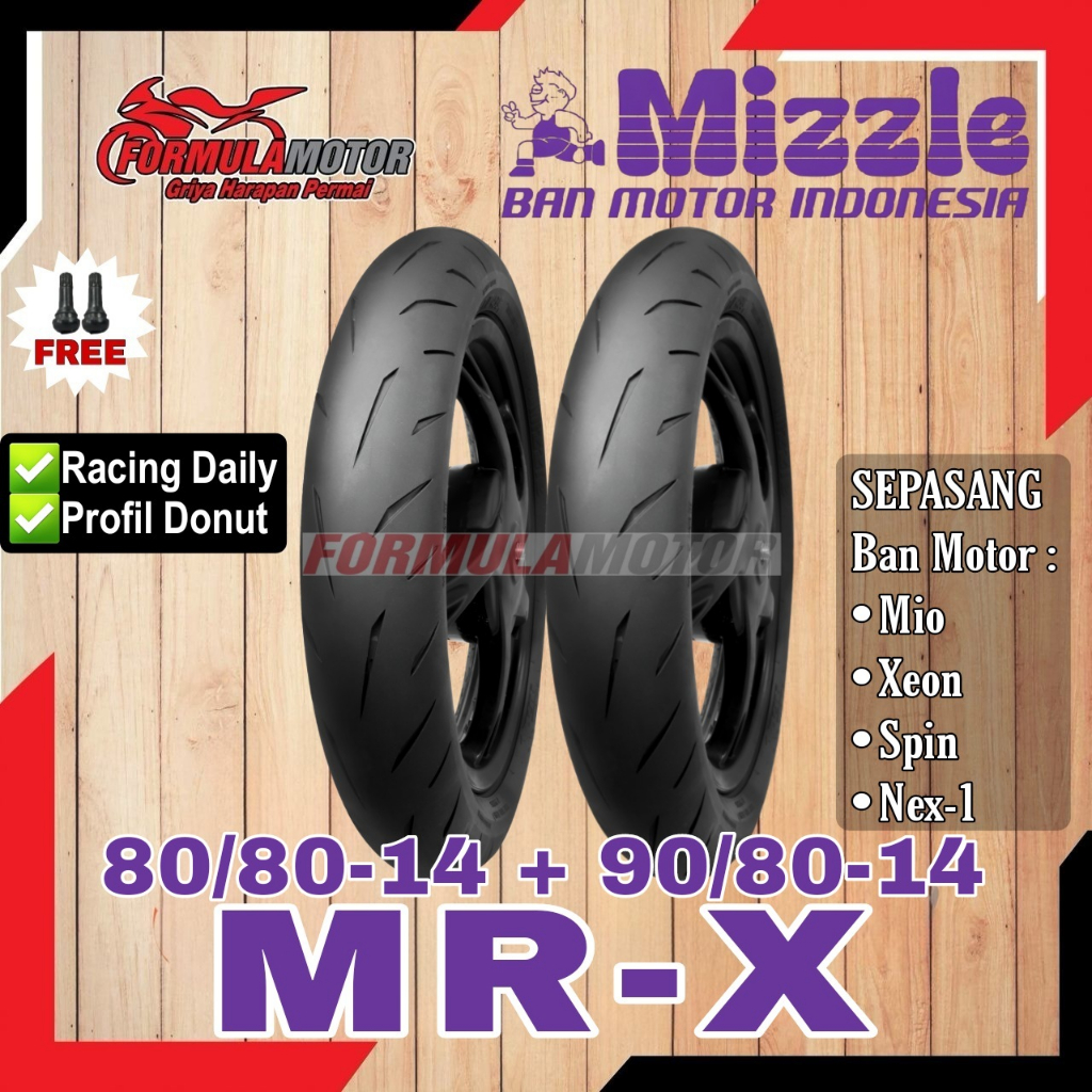 Jual 80 80 14 90 80 14 Ban Mizzle MRX MR X Tubeless Sepasang Ban