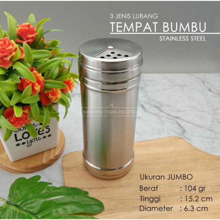 Jual Pepper Shaker Tempat Bumbu Lada Garam Stainless Multifungsi SBR