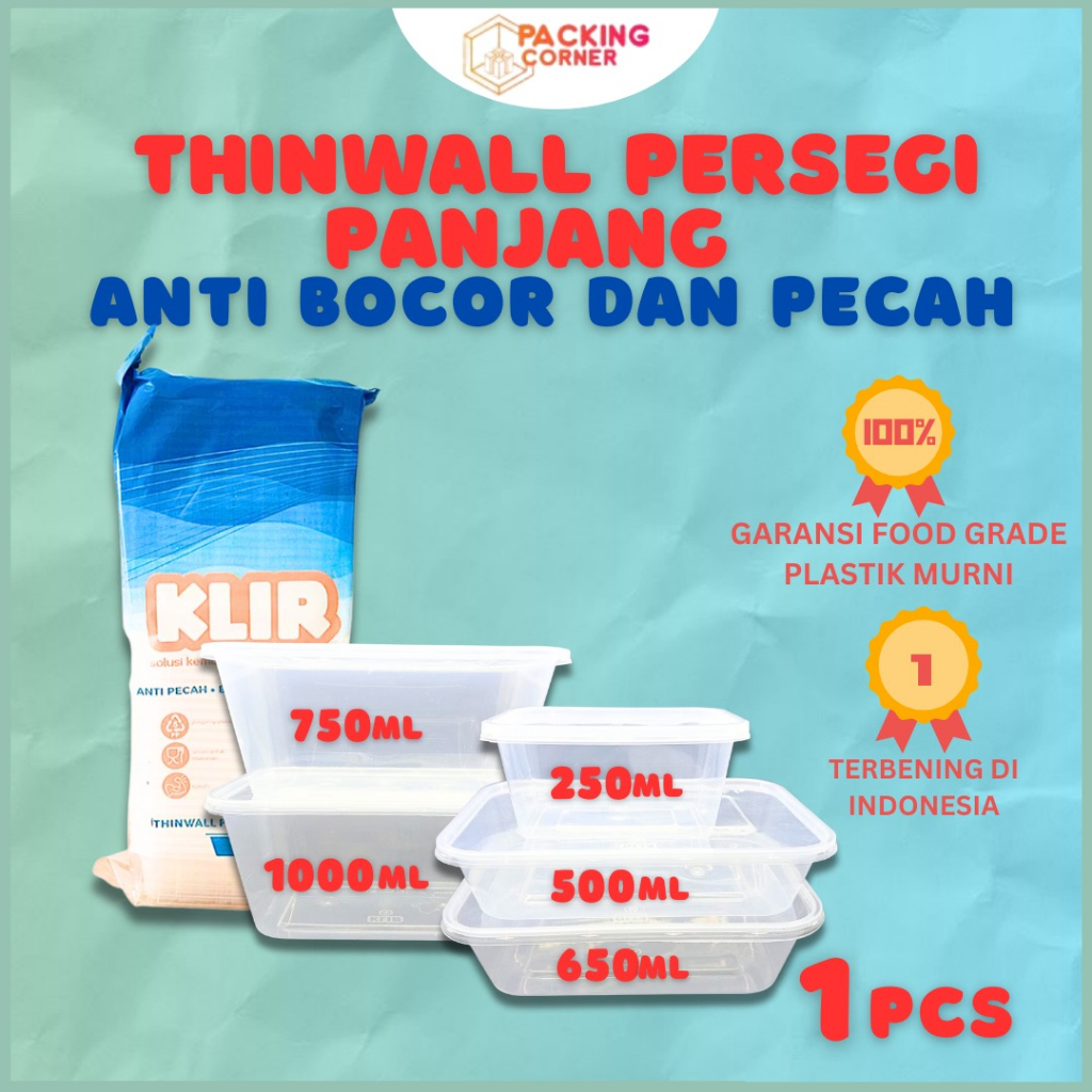 Jual Thinwall Kotak Persegi Panjang Plastik Food Container Box