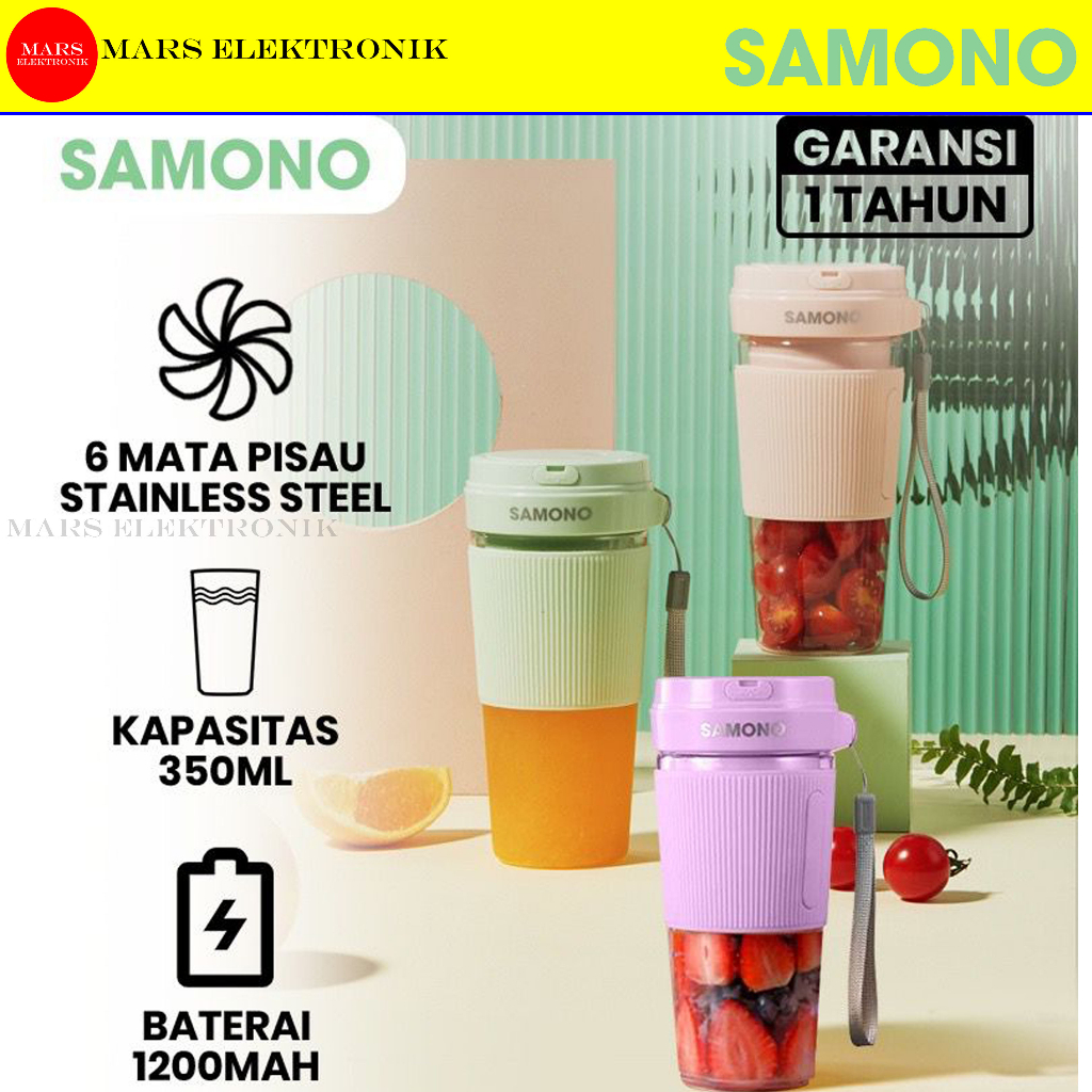 Jual SAMONO JUICER BLENDER PORTABLE 6 MATA PISAU USB BLENDER MINI