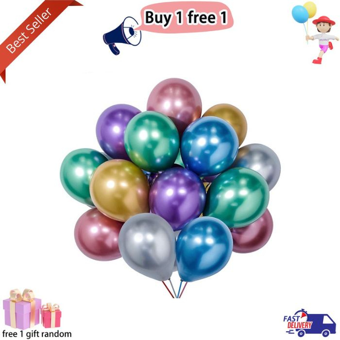 Jual Balon Latex Chrome Double Metalik Inch Isi Pcs Shopee