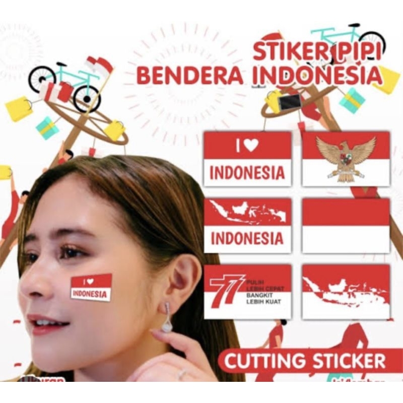 Jual Stiker Pipi Merah Putih Sticker Bendera Sticker Kemerdekaan