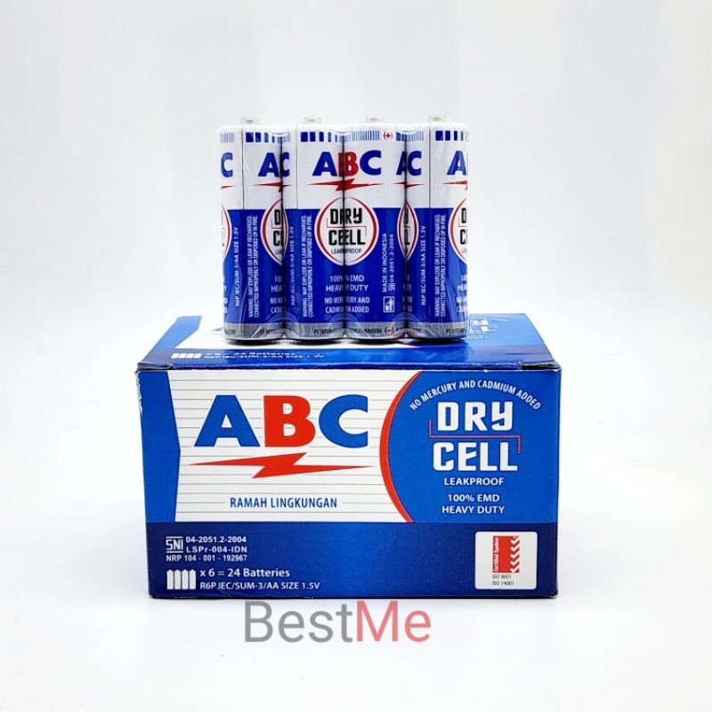 Jual Batu Baterai Abc Biru Dry Cell Aa A Battery Pcs Shopee