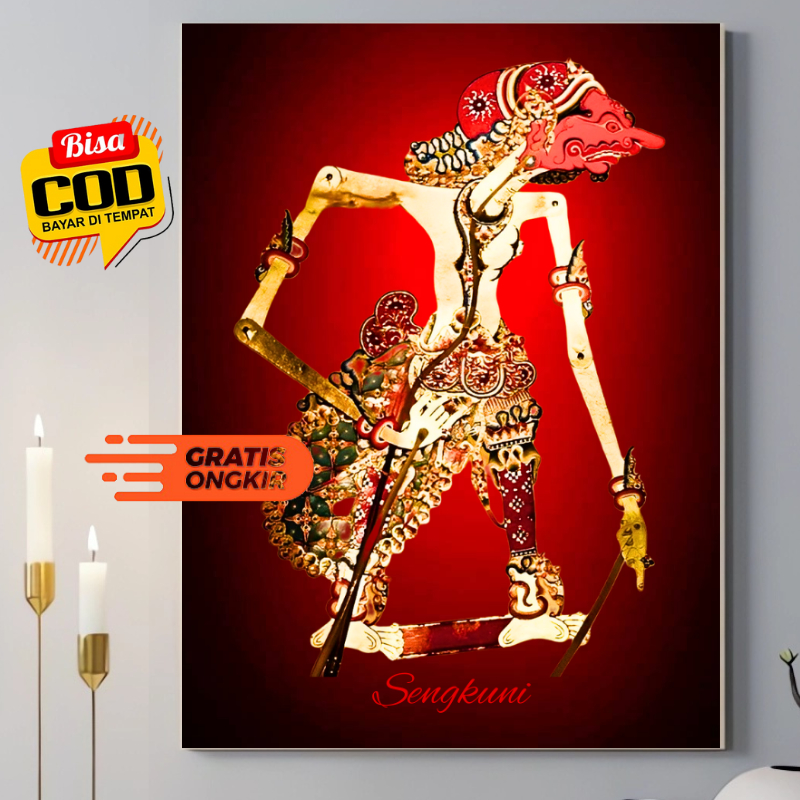 Jual Poster Wayang Kulit Sengkuni Untuk Hiasan Dinding Atau Wall Dekor