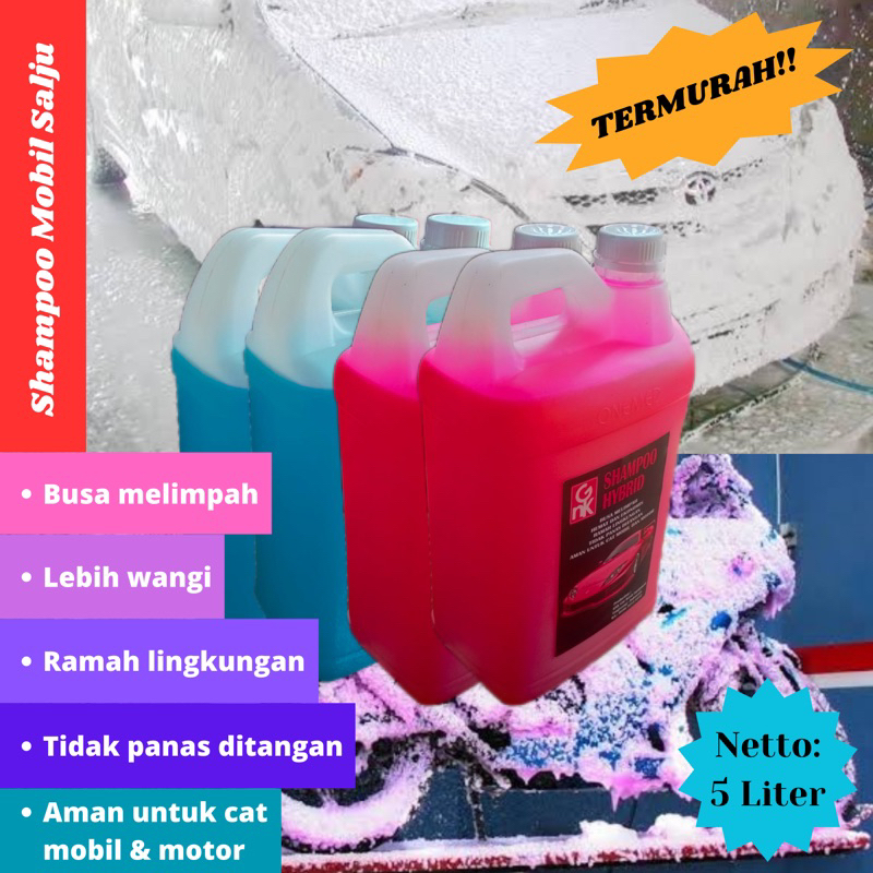 Jual COD 55 SHAMPOO MOTOR MOBIL SALJU SNOW STEAM 5 LITER Shopee