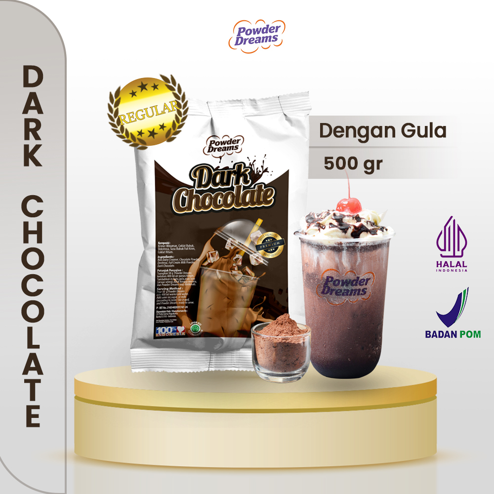 Jual Bubuk Minuman Dark Chocolate Varian REGULER Kemasan 500gr Powder