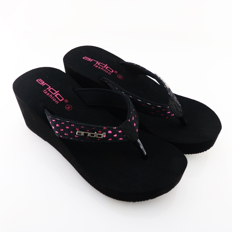 Jual New Ando Wanda Fusia Sandal Wedges Wanita Terbaru Ando