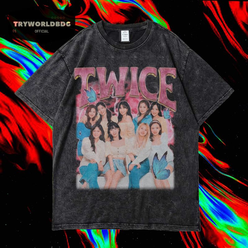 Jual Tryworldbdg Official Twice Kaos Oversized Kaos Washed Stone