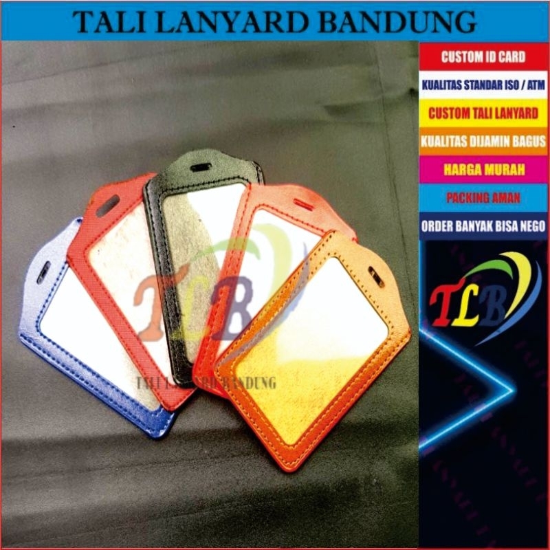 Jual Prame Casing Id Card Kulit Sintetis Potret Tempat Id Card Holder