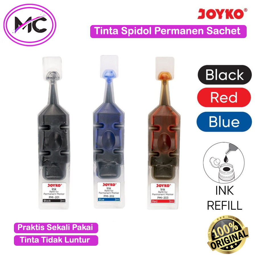 Jual Tinta Refill Spidol Permanent Joyko Tidak Bisa Dihapus Isi Ulang