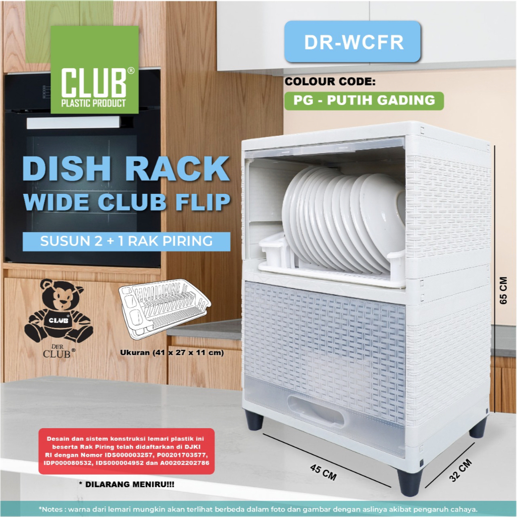 Jual Dish Rack Club Tempat Piring Club Lebar Lemari Piring Wide