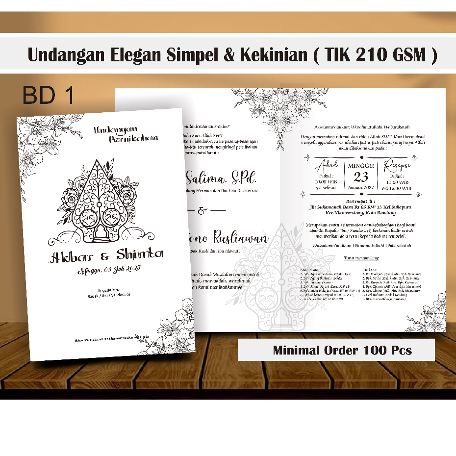 Jual Undangan Pernikahan Murah Bahan Tik Gsm Shopee Indonesia