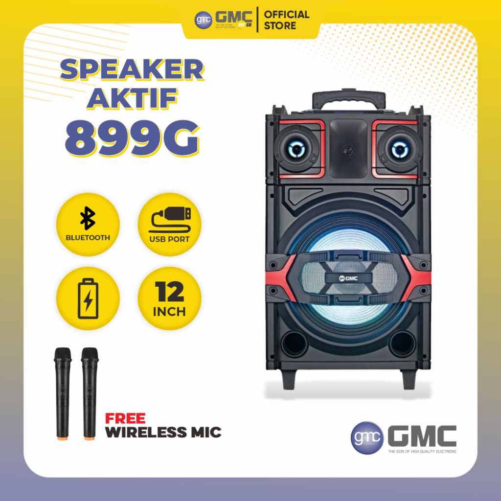 Jual GMC SPEAKER 899G MULTIMEDIA BLUETOOTH 2 MIC WIRELESS TERMURAH