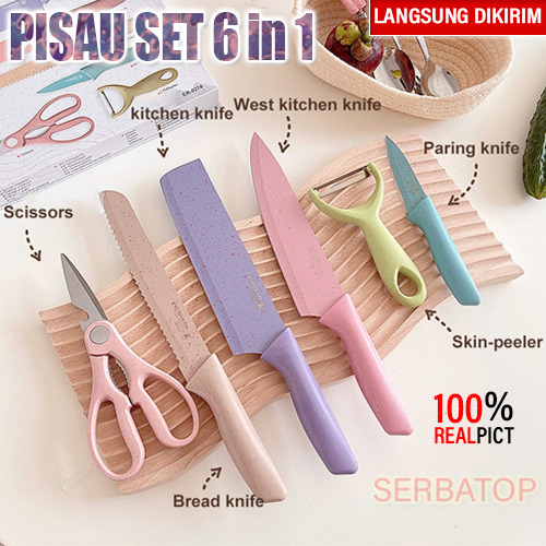 Jual Pisau Set Dapur Premium Set Isi Pisau Lengkap Keramik Anti Karat