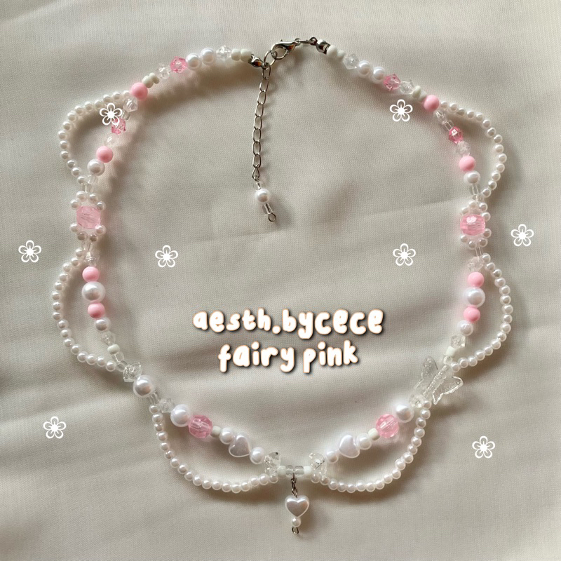 Jual Fairy Pink Kalung Manik Manik Kalung Aesthetic Kalung Choker