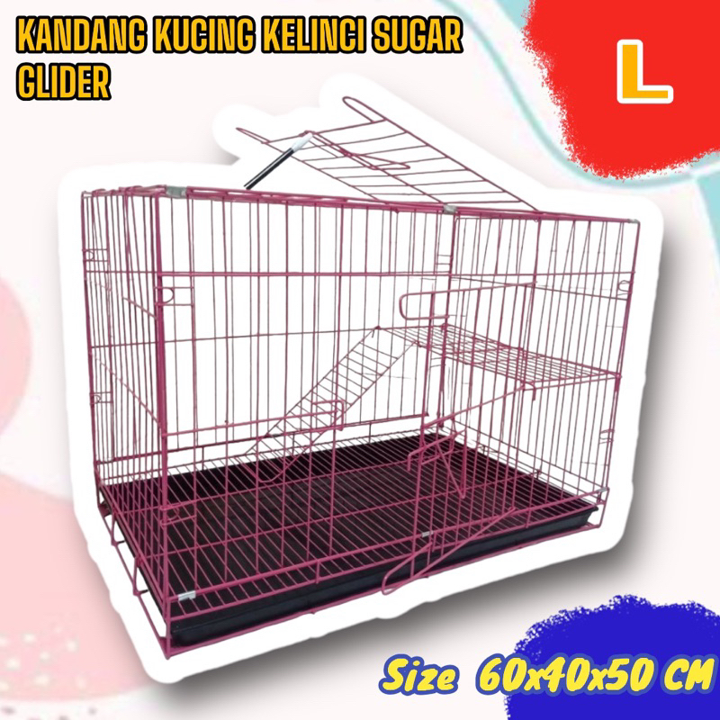 Jual KANDANG KUCING BESI LIPAT MURAH SIZE L 60x40x50CM Shopee Indonesia