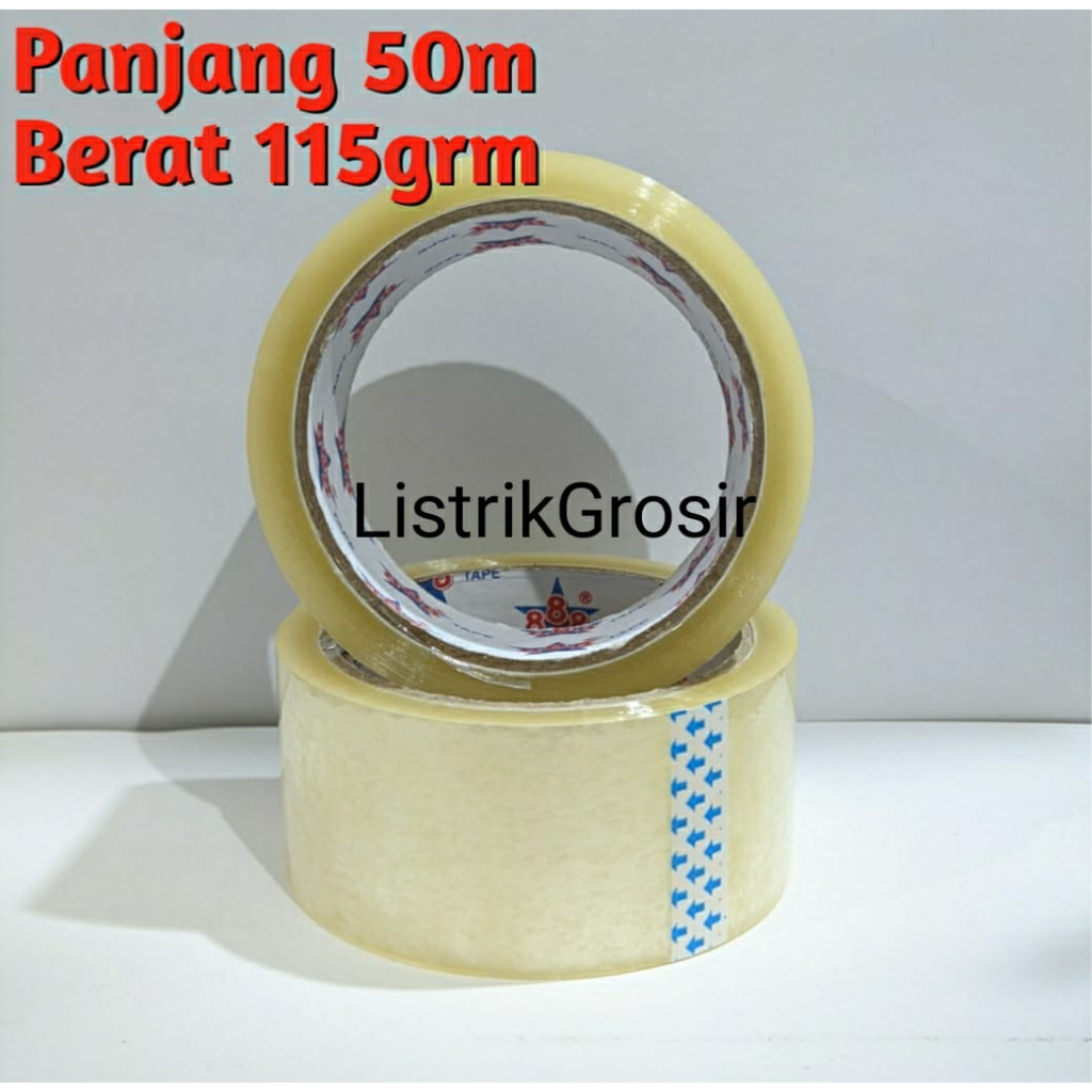 Jual Isolasi Lakban Bening Coklat Pajero Plakban Clear 2 Inch OPP Tape