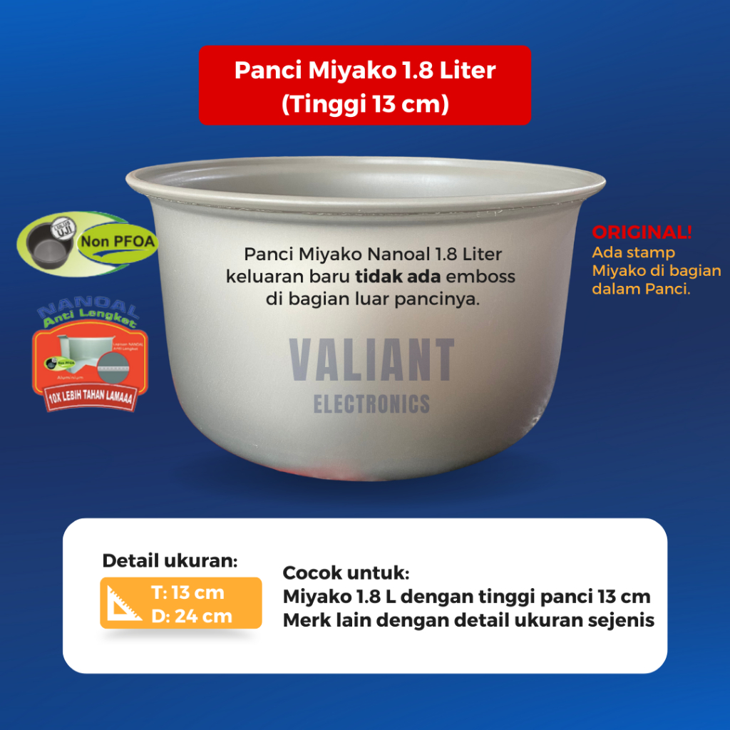 Jual Panci Rice Cooker Magic Miyako 0 6 1 2 1 8 2 Liter NANOAL Anti