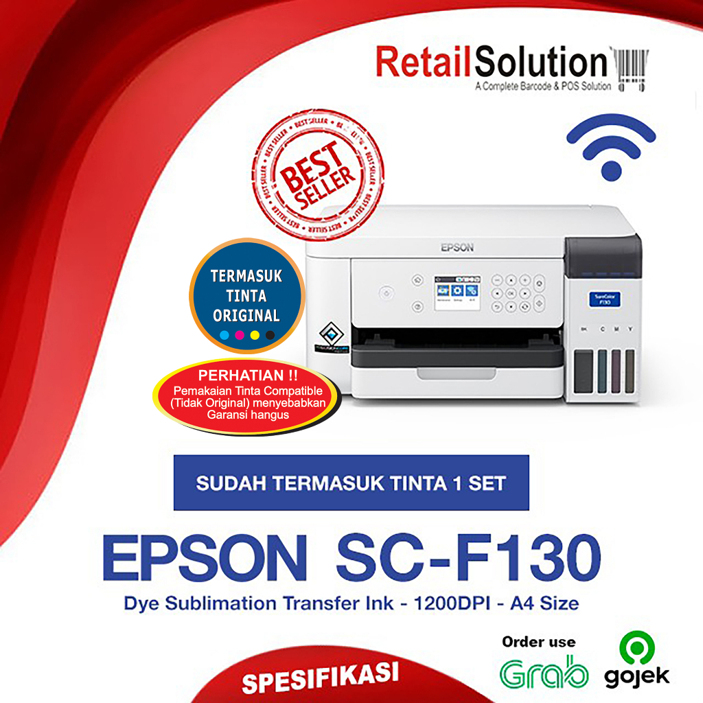 Jual Printer Dye Sublim Tekstil WiFi Epson SureColor SCF130 SC F130