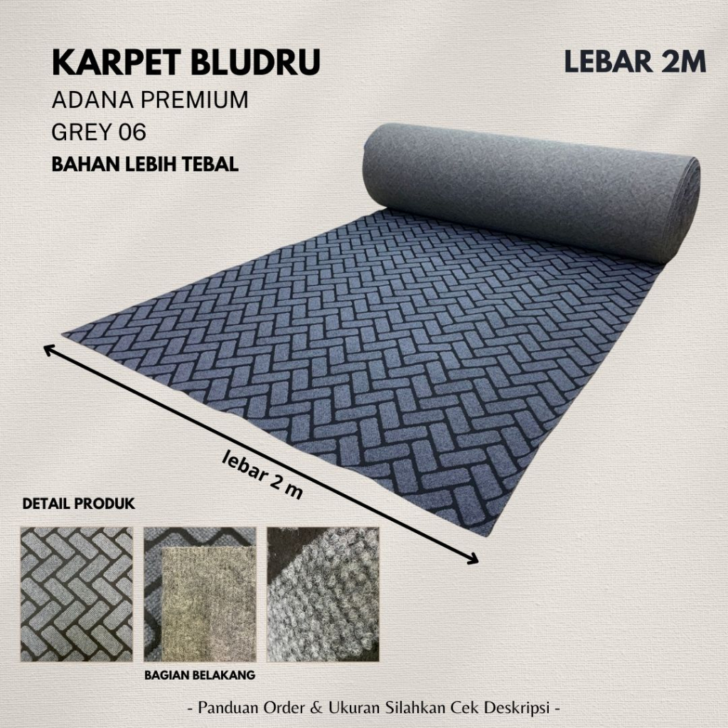 Jual Karpet Bludru ADANA PREMIUM 1x2 Meter KARPET METERAN TEBAL