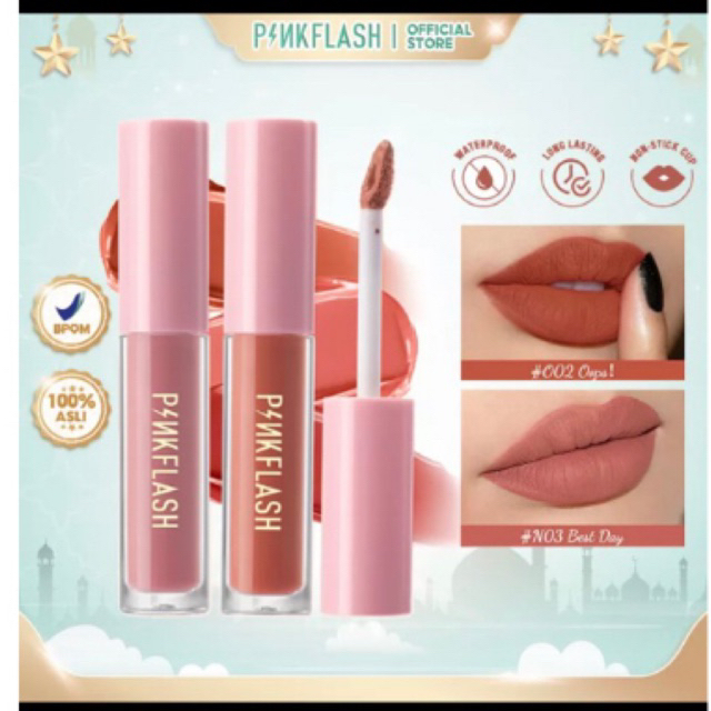 Jual Pinkflash Melting Matte Lipcream Tahan Air Lip Cosmetics Dengan