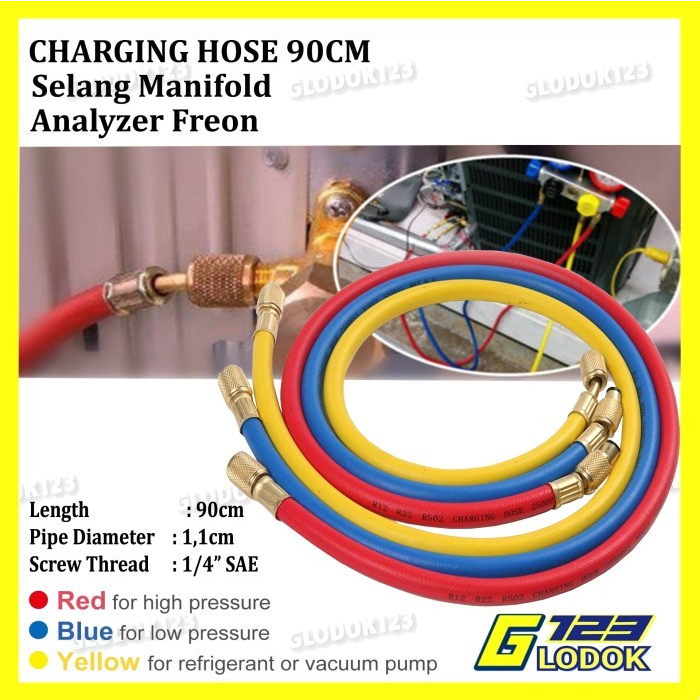 Jual Selang Manifold Analyzer AC Isi Freon R12 R22 R32 R410A Charging