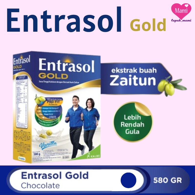 Jual Entrasol Gold Vanila 580g Susu Tinggi Kalsium Dengan Pro Fit