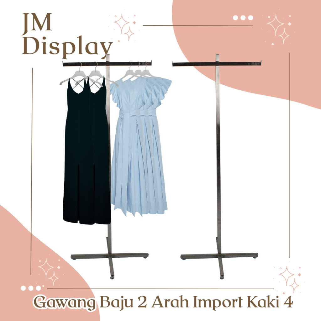 Jual Stand Hanger Gawang Stainless Import Butik Display Gawangan