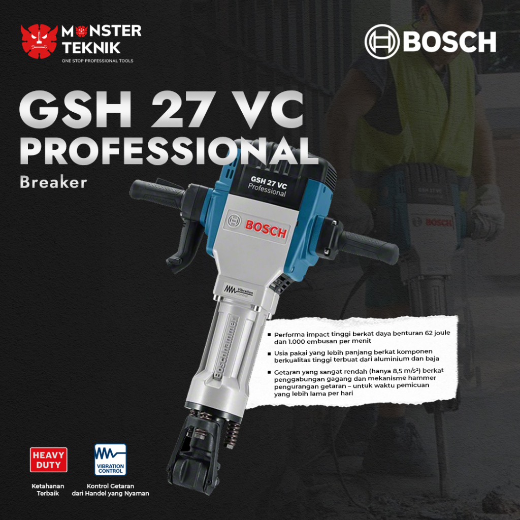 Jual Mesin Bobok Bosch 28 Mm GSH27VC Hex Demolition Hammer GSH27VC