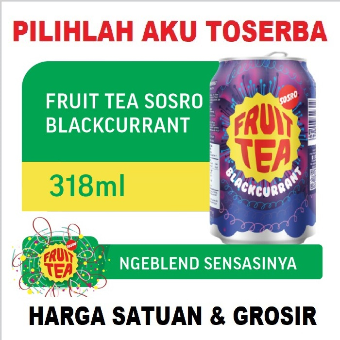 Jual Fruit Tea Sosro BLACKCURRANT KALENG 318 Ml HARGA SATUAN