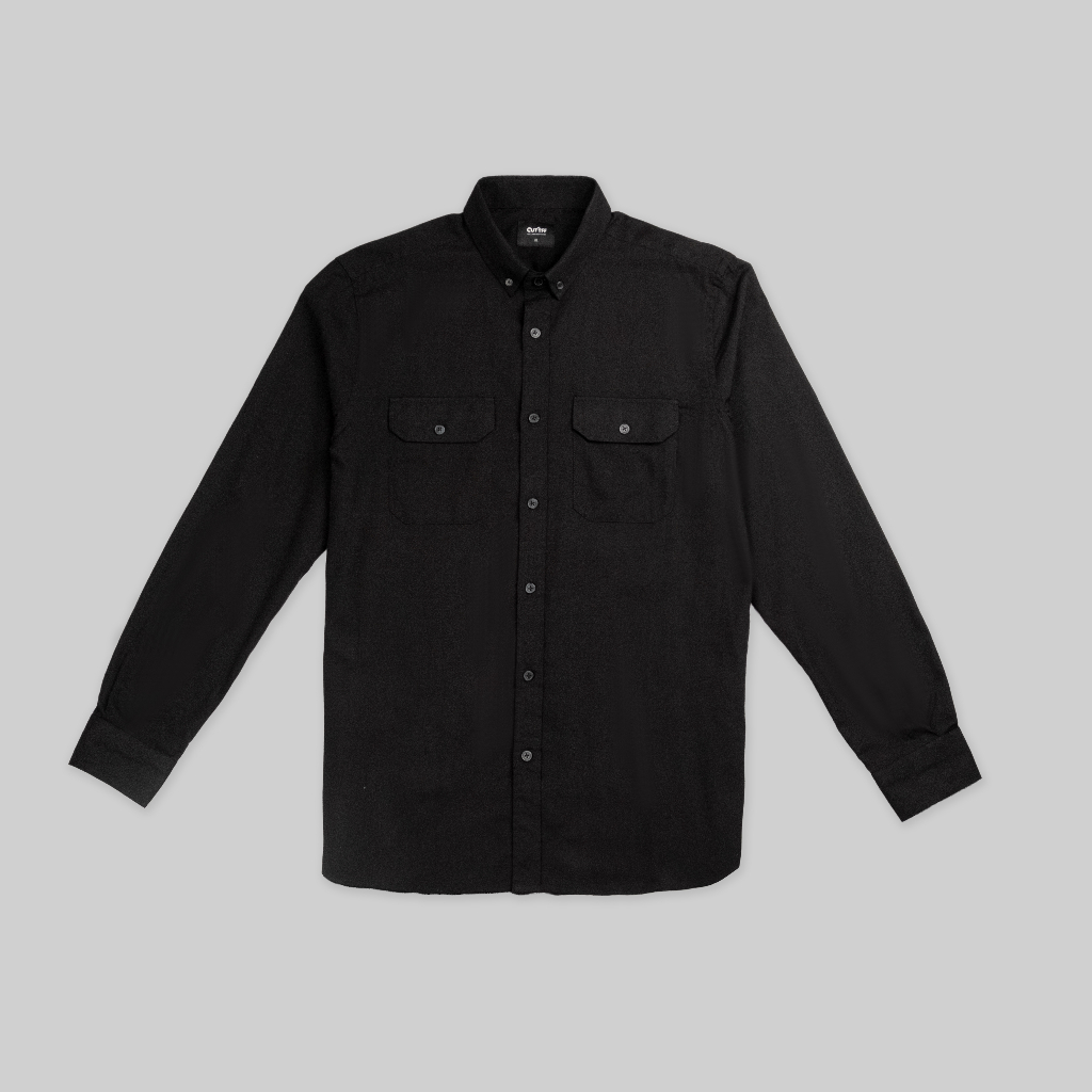 Jual CUTOFF Denzel Workshirt Kemeja Kerja Polos Pria Panjang Shopee