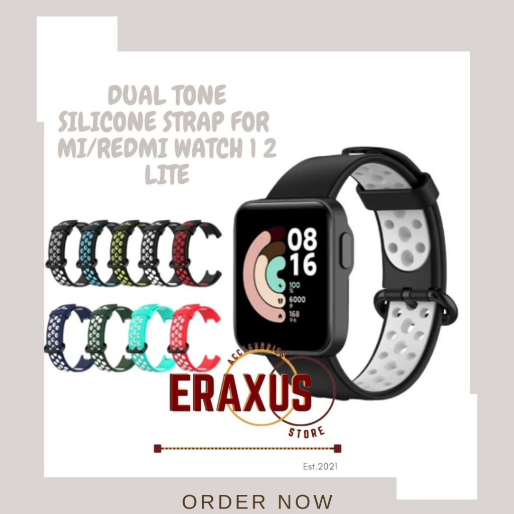 Jual Eraxus Silicone Strap Sport Dual Tone For Xiaomi Mi Watch Lite