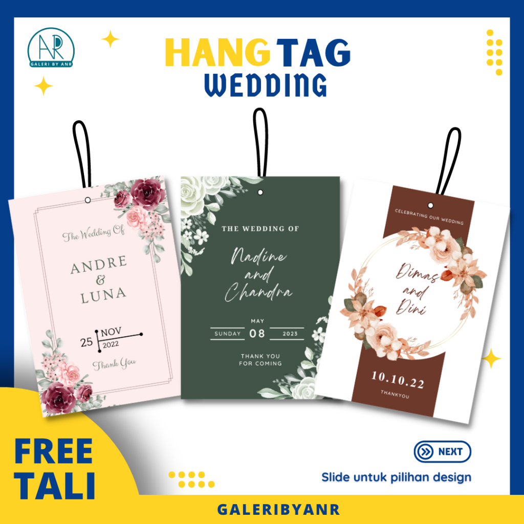 Jual Anr Hangtag Wedding Custom Hang Tag Pernikahan Souvenir Kartu