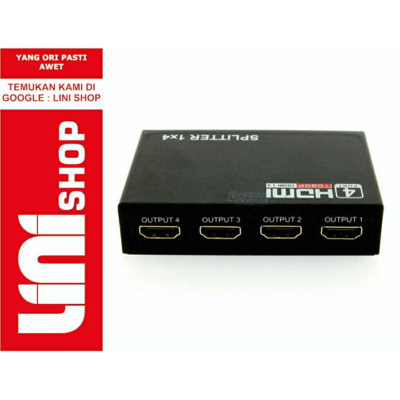 Jual HDMI SPLITER 4 PORT 1 INPUT 4 OUTPUT SPLITTER HDMI 4 PORT FULL