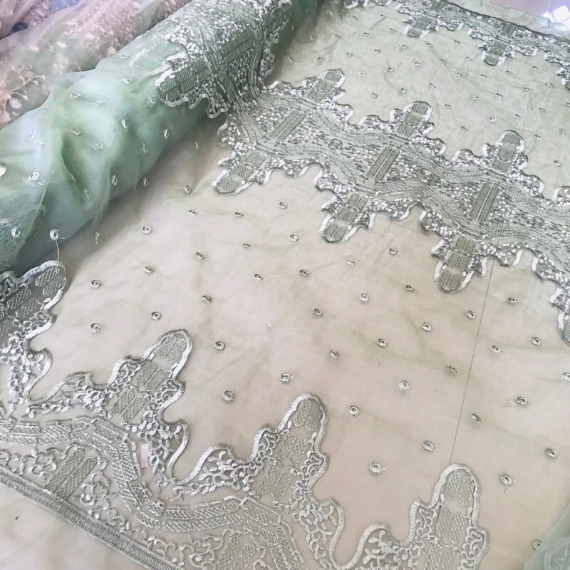 Jual Organza Bordir Motif Etnik Kain Organza Shopee Indonesia