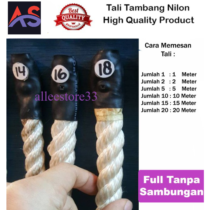 Jual Tali Tambang Besar Nilon Nylon 14mm 16mm 18mm Tampar Dadung